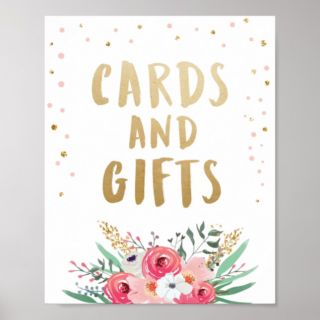 Affiche Cartes et Cadeaux Brunch Bulles Fleurs de Mariée E (Devant)