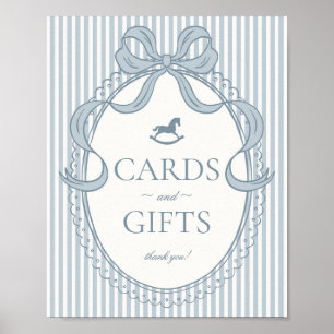 Affiche Cartes et Cadeaux Cheval à Bascule Ruban Coquette