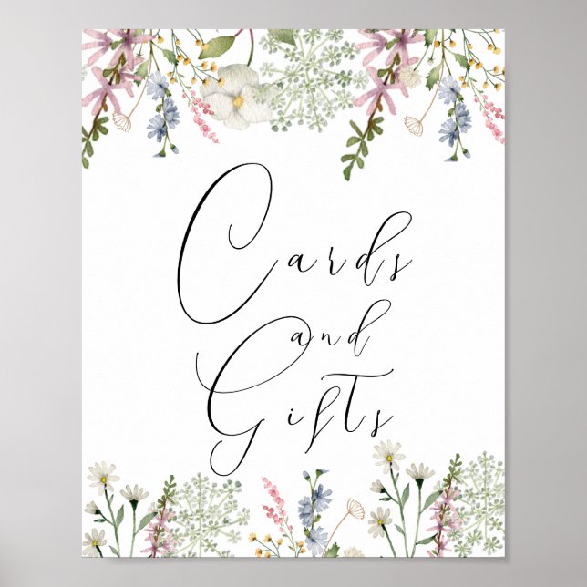 Affiche Cartes et Cadeaux | Chic Wildflower (Devant)