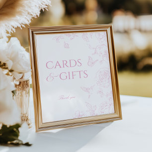 Affiche Cartes et cadeaux Chinoiserie Roses doux