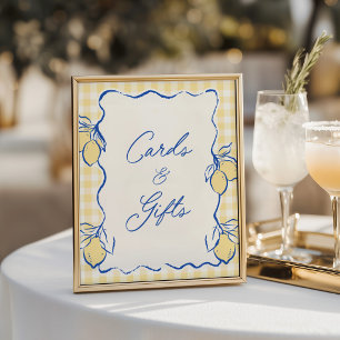 Affiche Cartes et Cadeaux Citron Amalfi Bleu et Jaune