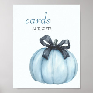 Affiche Cartes et cadeaux Citrouille bleu