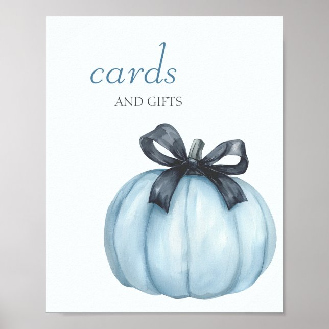 Affiche Cartes et cadeaux Citrouille bleu (Devant)