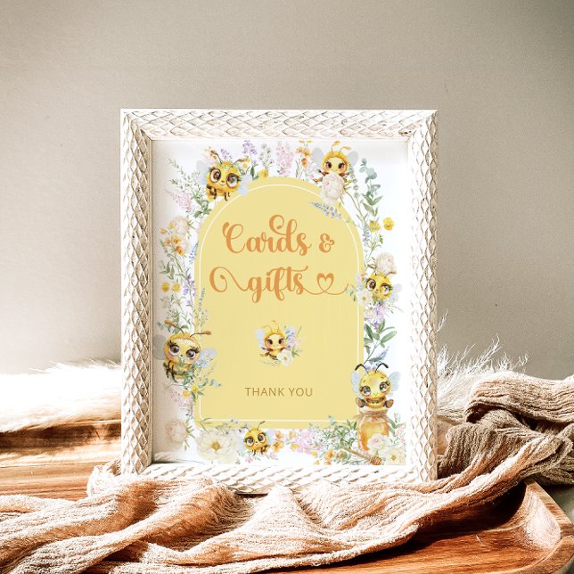 Affiche Cartes et cadeaux d'abeilles aquarelles (Créateur téléchargé)