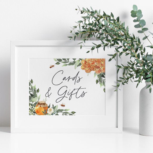Affiche Cartes et cadeaux d'abeilles en fleur d'orange (Créateur téléchargé)