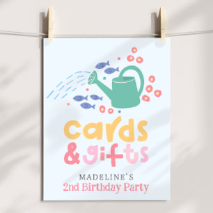 Affiche Cartes et cadeaux d'anniversaire pour filles avec