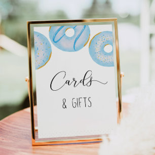 Affiche Cartes et cadeaux d'arrosage pour bébé beignets bl