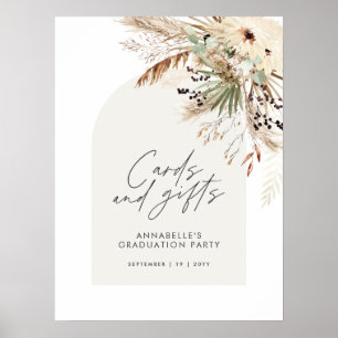 Affiche Cartes et cadeaux de baby shower bohème à petit bu