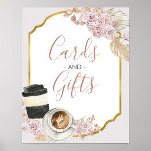 Affiche Cartes et Cadeaux de Baby Shower Bohème Amour est 