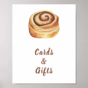 Affiche Cartes et cadeaux de baby shower Bun cinnamon