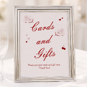 Affiche Cartes et cadeaux de Baby Shower de mariage vintag