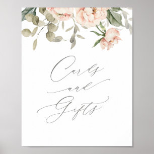 Affiche Cartes et cadeaux de Baby shower de papillon rose