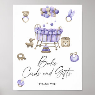 Affiche CARTES ET CADEAUX DE baby shower DE Pépinière