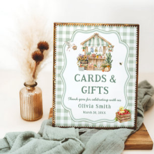 Affiche Cartes et cadeaux de Baby shower du marché agricol