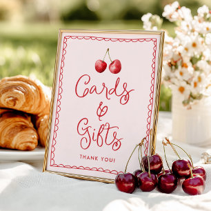 Affiche Cartes et Cadeaux de Baby Shower Fantaisistes aux