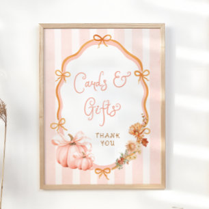 Affiche Cartes et Cadeaux de Baby Shower Fleur Automne Cit