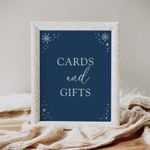 Affiche Cartes et cadeaux de Baby Shower Flocon de Neige B