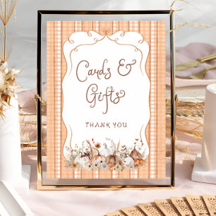 Affiche Cartes et cadeaux de Baby shower Floral Boho citro