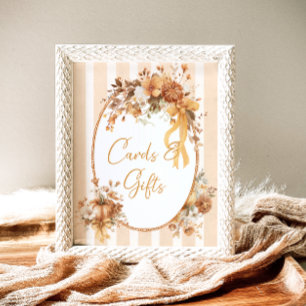 Affiche Cartes et cadeaux de Baby Shower Floral de Citroui