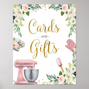Affiche Cartes et cadeaux de Baby Shower Floral Kitchen