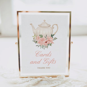 Affiche Cartes et cadeaux de Baby shower Floral Tea Party