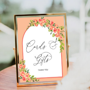 Affiche Cartes et cadeaux de Baby shower Little Peach