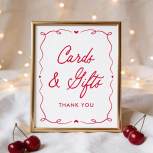 Affiche Cartes et Cadeaux de Baby Shower Little Sweetheart