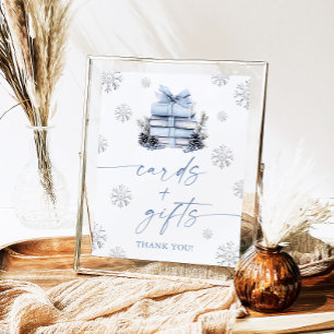 Affiche Cartes et Cadeaux de Baby Shower Livres d'Hiver à 