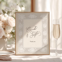Cartes et cadeaux de baby shower neutres sur cadre