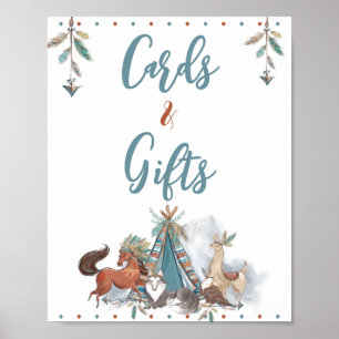 Affiche Cartes et cadeaux de Baby shower pour animaux de f