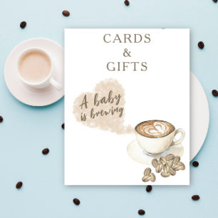 Affiche Cartes et cadeaux de baby shower pour café