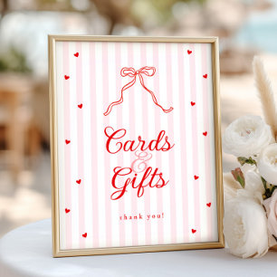Affiche Cartes et Cadeaux de Baby Shower pour Chéri(e)