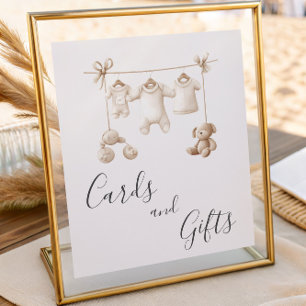 Affiche Cartes et Cadeaux de Baby Shower pour Vêtements et