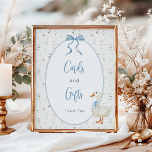 Affiche Cartes et cadeaux de Baby shower vintage d'oie