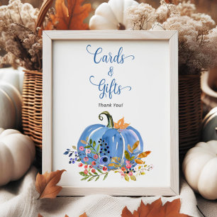 Affiche Cartes et cadeaux de Baby shower Whimsical Blue Ci