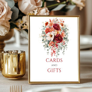Affiche Cartes et cadeaux de Bourgogne d'automne sur table