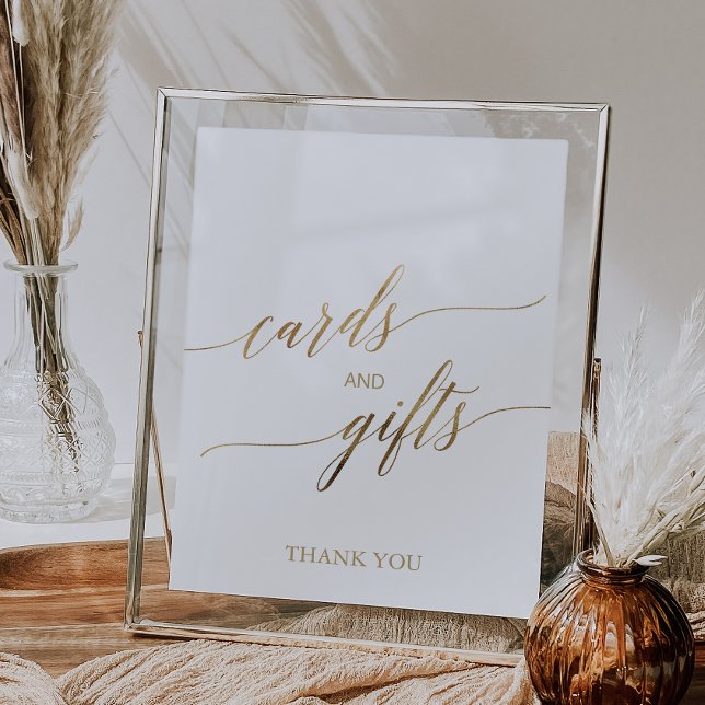 Affiche Cartes et cadeaux de calligraphie dorée élégants (Créateur téléchargé)