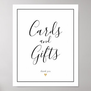 Affiche Cartes et cadeaux de calligraphie élégante enseign