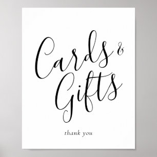 Affiche Cartes et cadeaux de calligraphie élégante enseign
