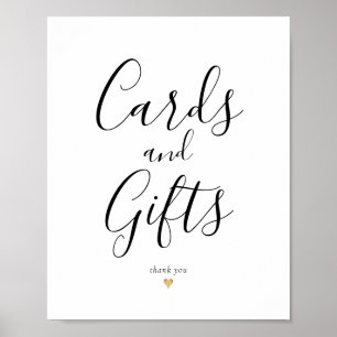 Affiche Cartes et cadeaux de calligraphie élégante enseign