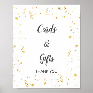 Affiche Cartes et cadeaux de célébration en or