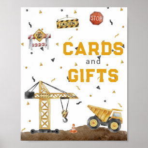Affiche Cartes et cadeaux de construction d'aquarelle
