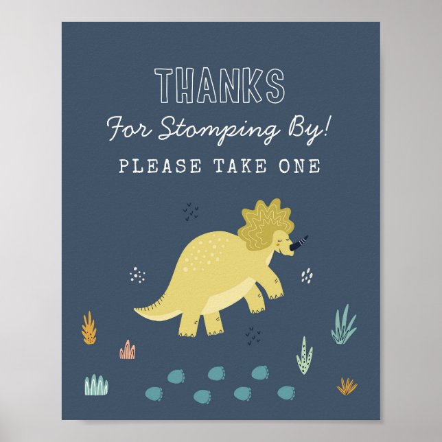 Affiche Cartes et cadeaux de dinosaure mignons Panneau de  (Devant)