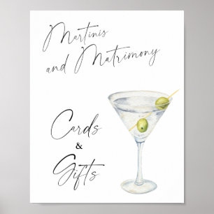 Affiche Cartes et cadeaux de douche de mariée Martini