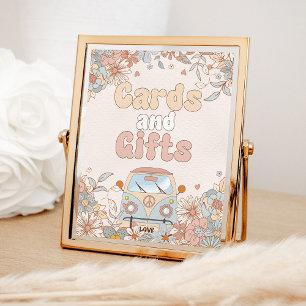 Affiche Cartes et cadeaux de douche hippie Super Floral