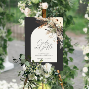 Affiche Cartes et cadeaux de douche nuptiale budget noir