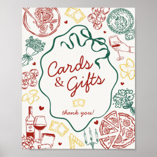 Affiche Cartes et cadeaux de fête de dîner de pâtes italie