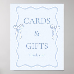 Affiche Cartes et Cadeaux de Fête de Fiançailles Blue Tyin