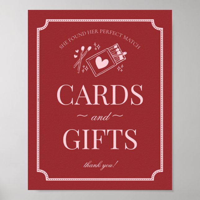 Affiche Cartes et Cadeaux de Fête de Fiançailles Matchbox  (Devant)