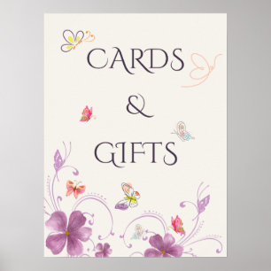 Affiche Cartes et Cadeaux de Fête de Fiançailles Papillons